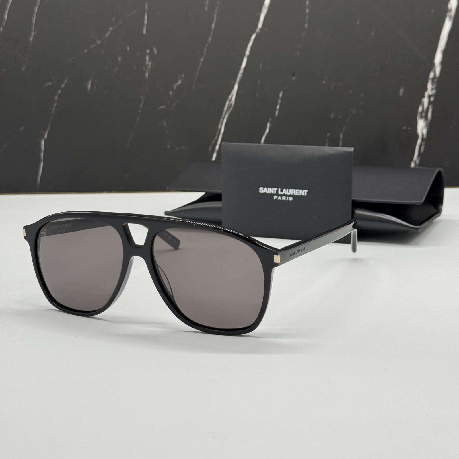 NUOVI OCCHIALI DA SOLE AVIATOR SL596 001 SAINT LAURENT DUNE SL 596 NERI SAINT LAURENT
