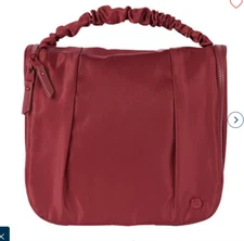 Samantha Brown To-Go Rouched Handle Cosmetic Case BURGUNDY