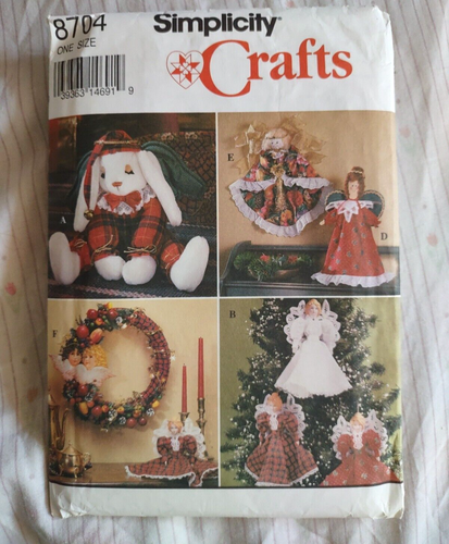 Simplicity Angel Tree Topper Ornaments Sitting Bunny Pattern 8704 From 1993 - 第 1/1 張圖片