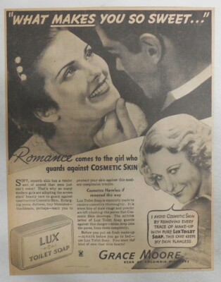 Lux Soap Ad: Featuring Grace Moore ! from 1930's Size: 8 x 10 Inches