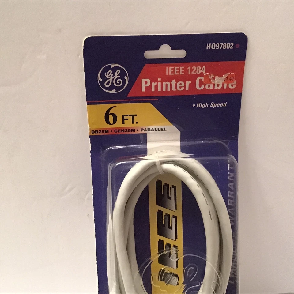 6 FT DB25 25-Pin IEEE 1284 Parallel Male to CN36 Centronics Male Printer Cable N - Image 2 of 4