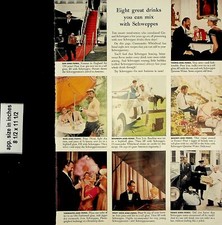 1957 Eight Great Drinks Schweppes Vintage Print Ad 6929