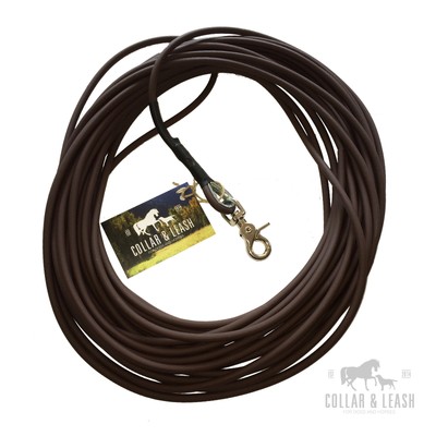 Laisse De Remorquage/pistage Biothane 16 Mm - Marron Foncé - Longueur 1 à 20 M - Fabriquée En Allemagne