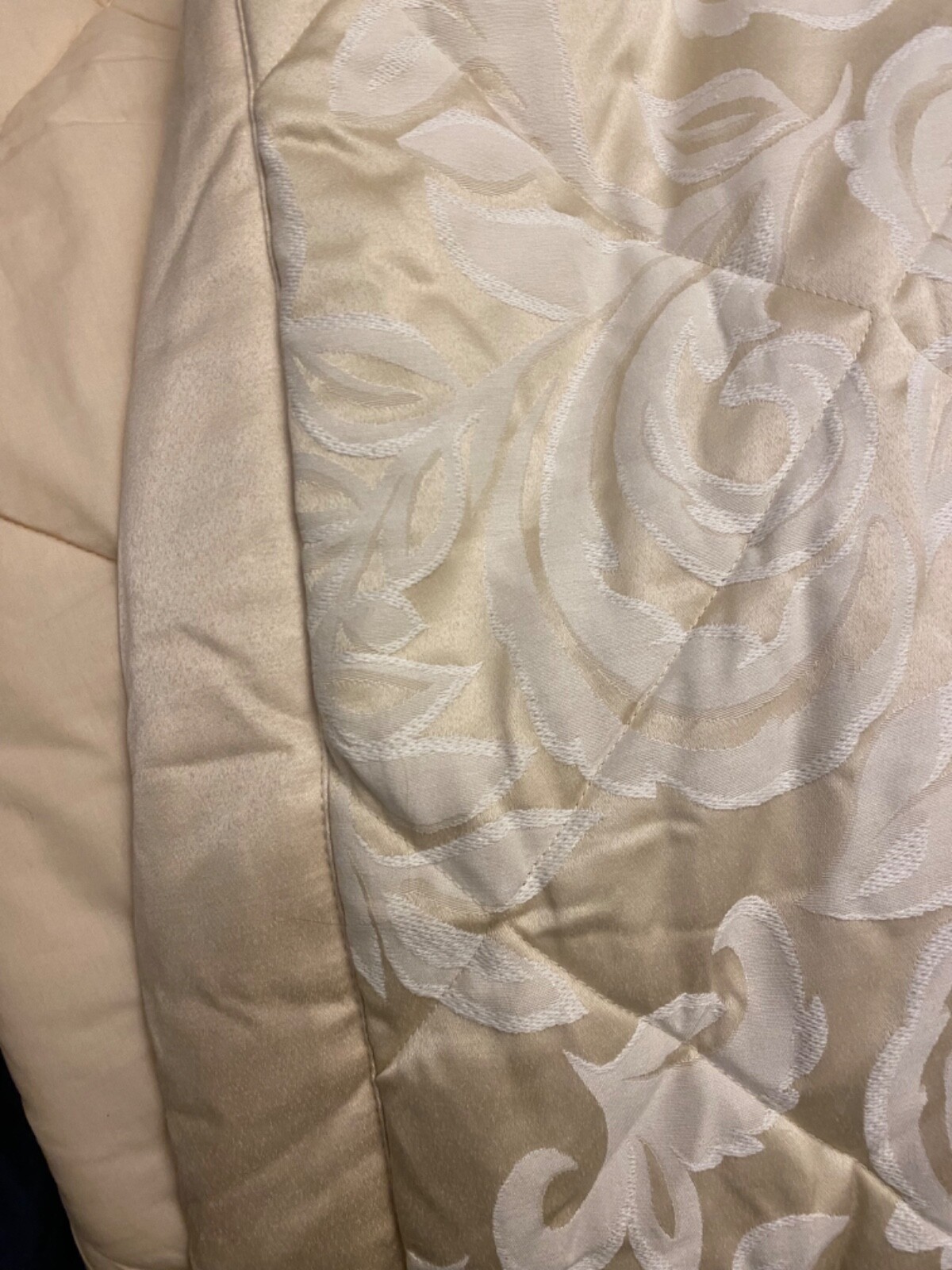 Dorma king size Bedspread WARM FILLED Throw Damask Cream eBay