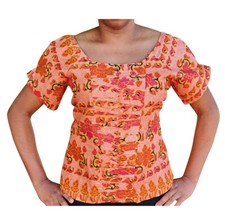 Peach African Print Top