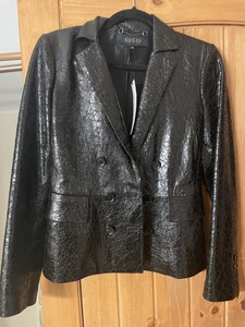 gucci leather blazer