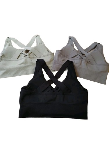 3 NEW EVERCUTE Sports Bras Small Padded Support Criss Cross Strappy Activewear - Picture 5 of 6