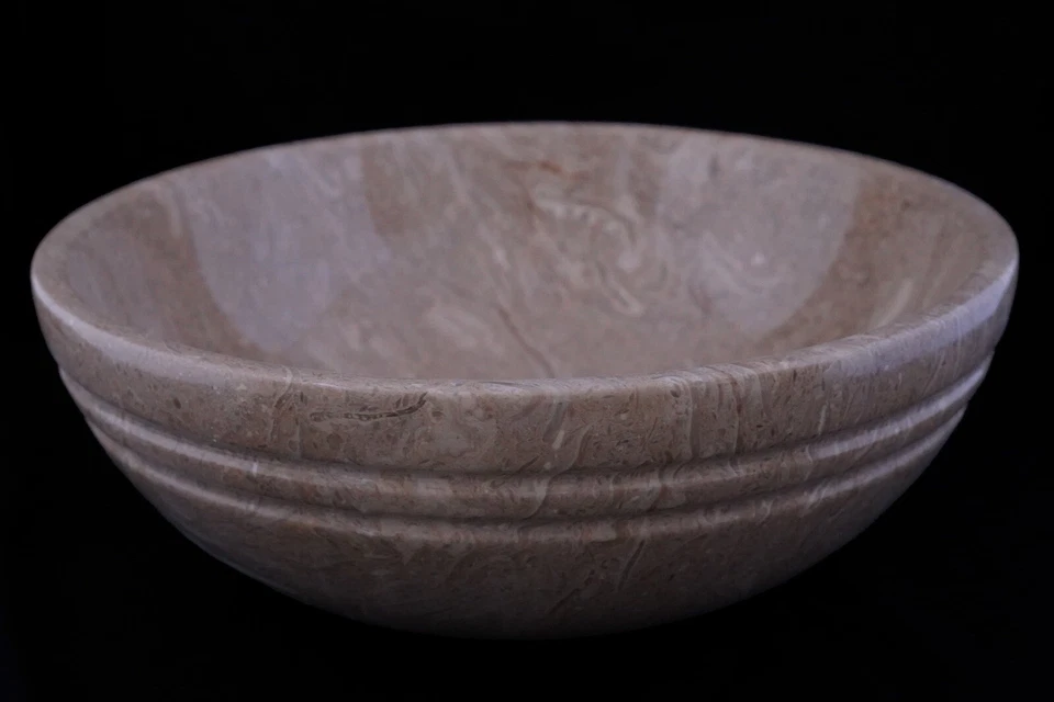 Fregadero de baño de mármol travertino hecho a mano Foto 2 de 3