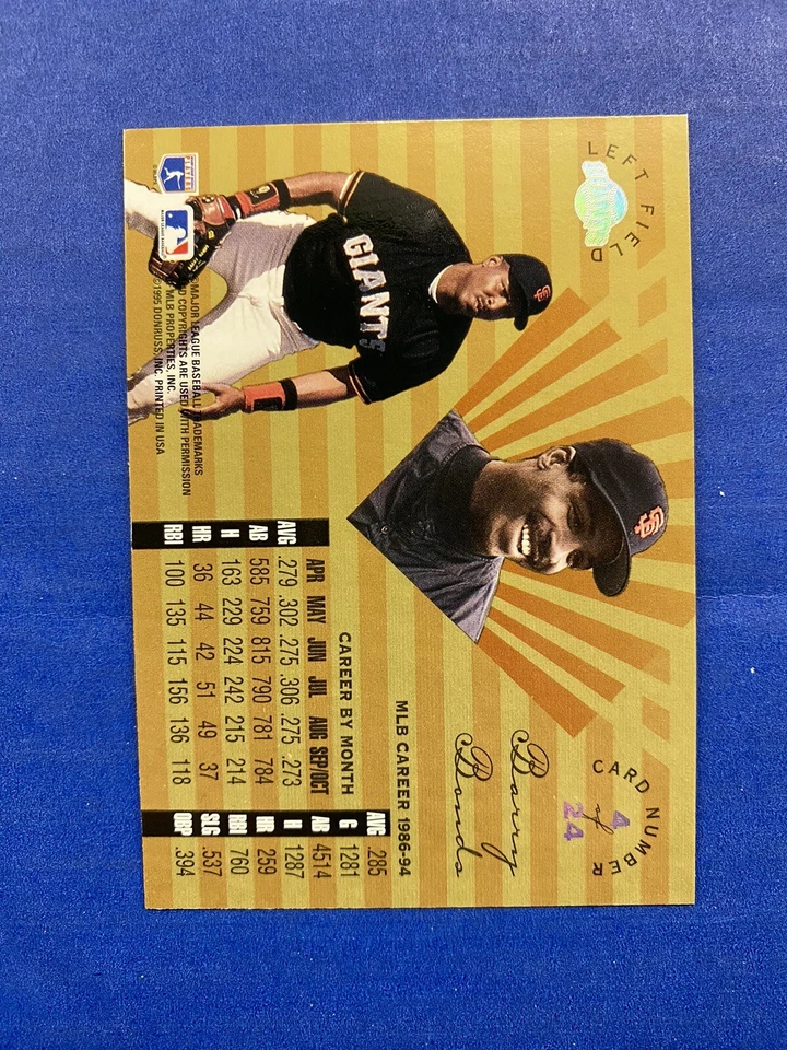 '90s Vintage 1995 Leaf Limited GOLD INSERT #4 Barry Bonds Baseball Card! Giants - Image 2 of 2