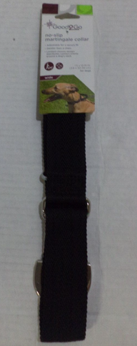 Good2Go No-Slip Black Martingale Adjustable Dog Collar Size Large Color Wide