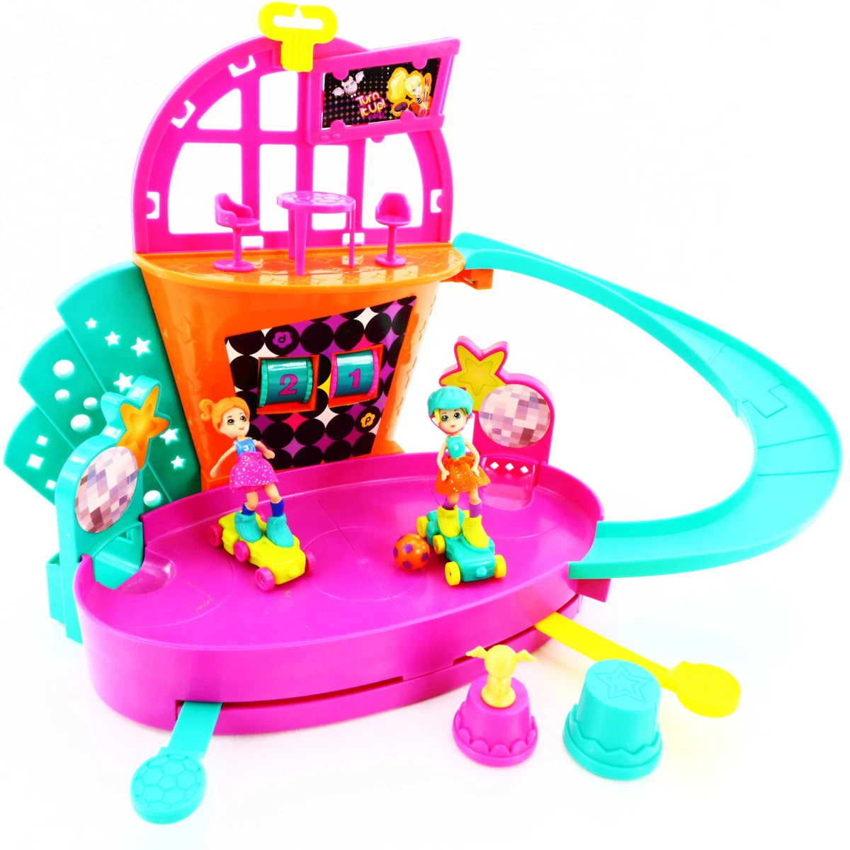 Polly Pocket Roller Skate Soccer Playset 2 Polly Dolls Toys For