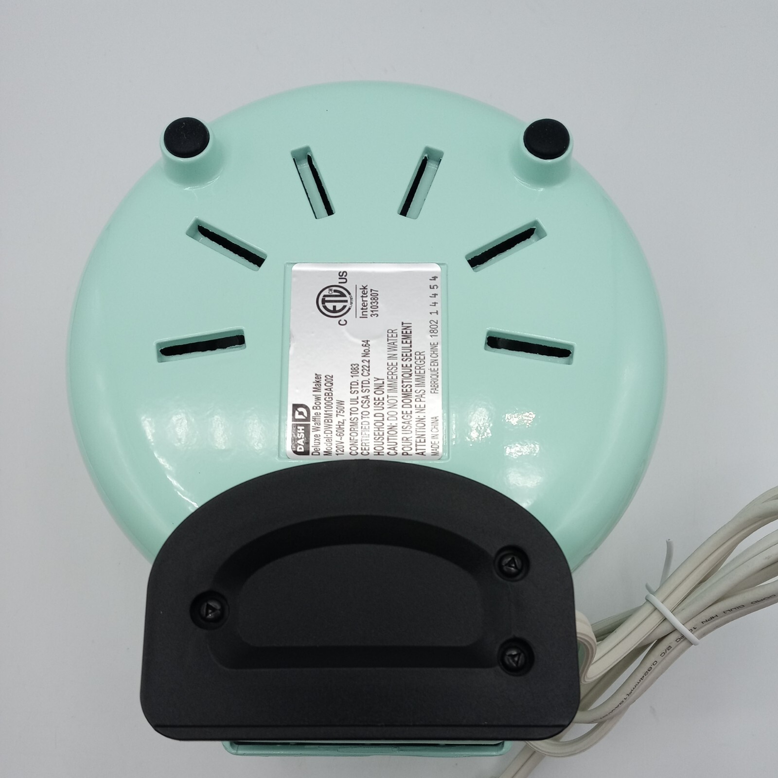 Dash Deluxe Waffle Bowl Maker Machine Aqua Mint NonStick 750W