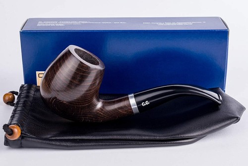 Pipa da fumo tabacco in legno - forma classica piegata adatta per filtro 9 mm Maigret - Foto 3 di 7