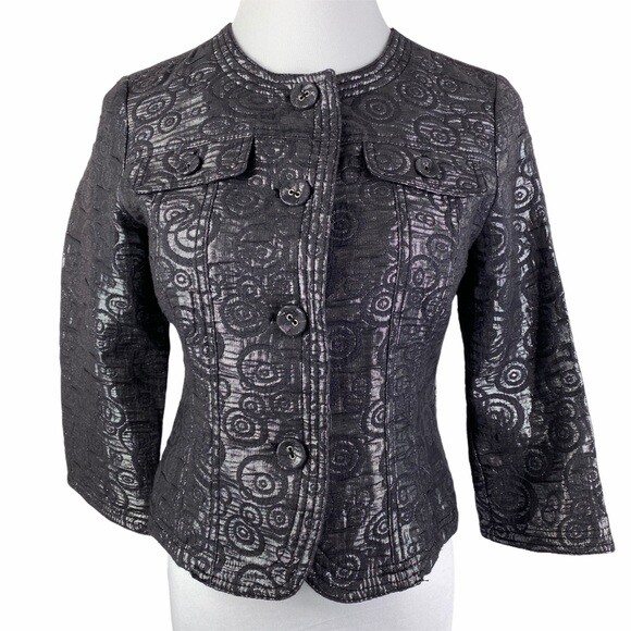 Ruby Rd. Petite Metallic Cropped Jacket Women's 4… - image 1