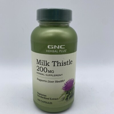 GNC Herbal Plus MILK THISTLE Liver Health 200 MG 100 Capsules EXP 03/2025