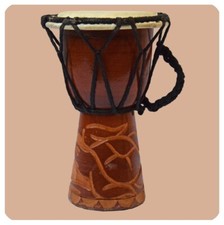Djembe | Intagliato 15 Cm | Bongo Tamburo Africano Con Intaglio Elaborato