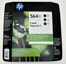 HP 564xl Black 3-Pack High Yield Cartridges Deskjet 3520, 3521 OfficeJet 4620