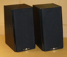 Rare Hi-Quality Stage Caspian Speakers Piano Black Fronts Boxed Made in Canada