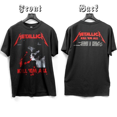 METALLICA Kill Em All Tracks Rare Black 2side Heavy Cotton T-shirt S-5XL