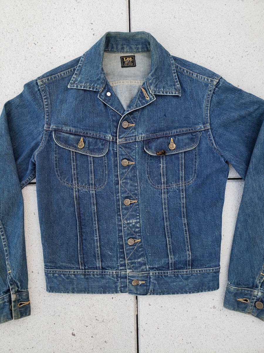 Vtg 70s LEE 101-J Denim Jacket Chore Work Riders Western Cowboy