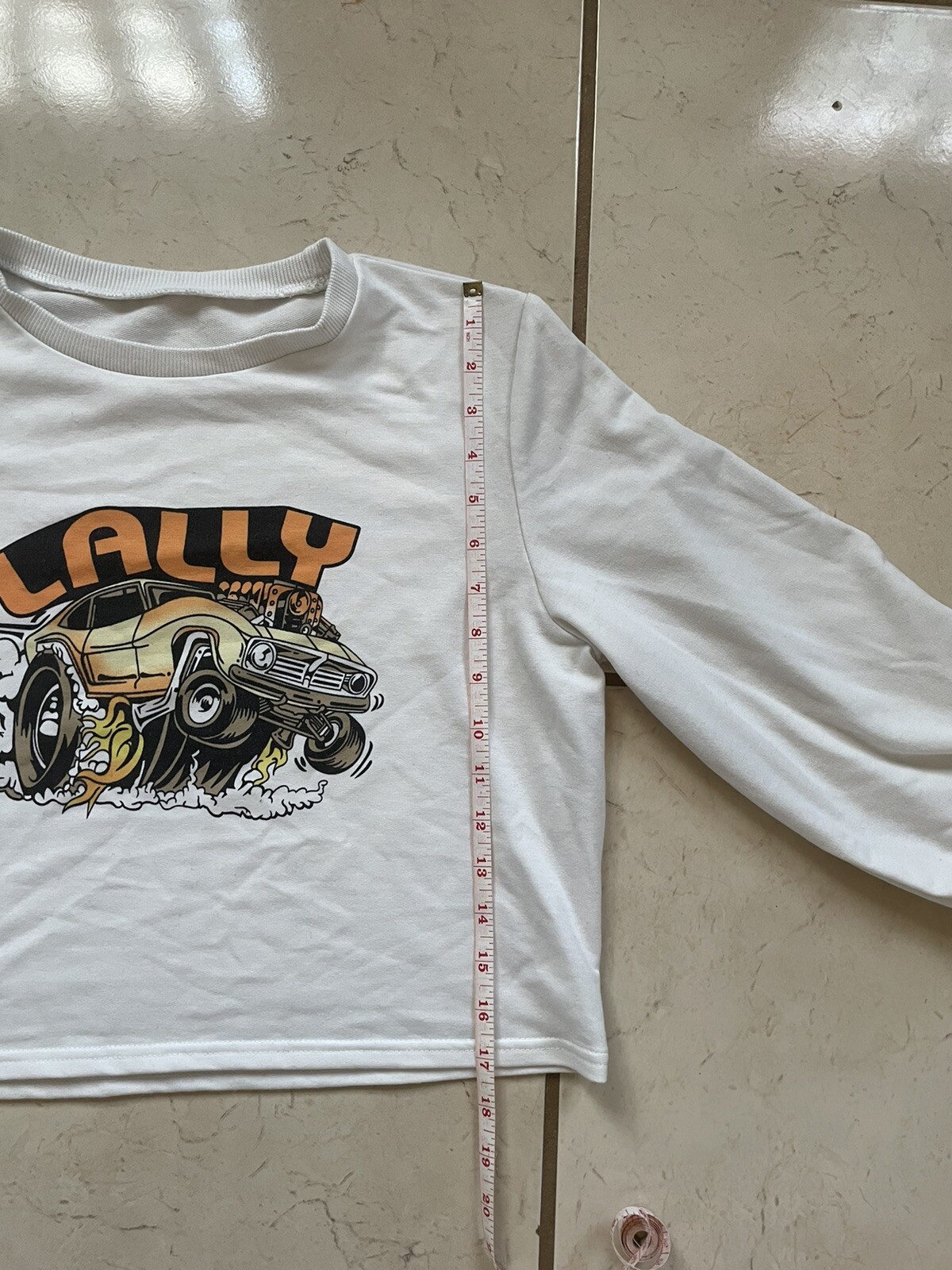 Hot rod Logo  Off White crop top sweatshirt large SHEIN