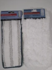 Microfiber Duster Mop Pads Lot of 2 Reusable Washable Almost 11" x 5" Essentials