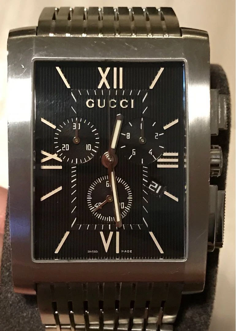 GUCCI 8600M CHRONOGRPH Quartz Men's Watch Authentic Mint