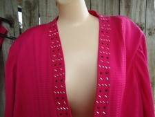Nwt MING WANG Bright Rose Pink Rhinestones Textured Jacket S 325 Wedding Party
