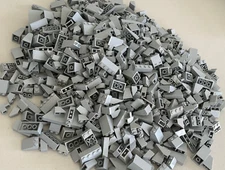 SHIPS FREE! Lego Lot (100) Light BLUISH GRAY Slope Pieces Variety 3040 3039 3684