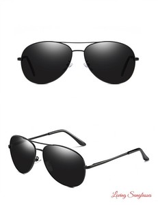 Clásico Piloto Gafas de Sol Negro Unisex Lentes UV400 Aviador Montura de  Metal | eBay
