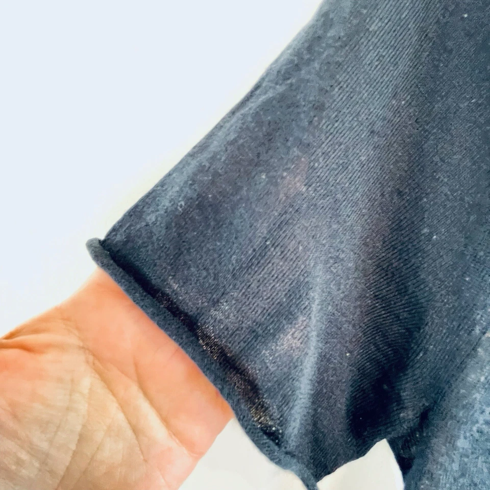 Top tejido manga corta diseñador Nicole Farhi talla M 12 negro y crema lana y seda Foto 2 de 4