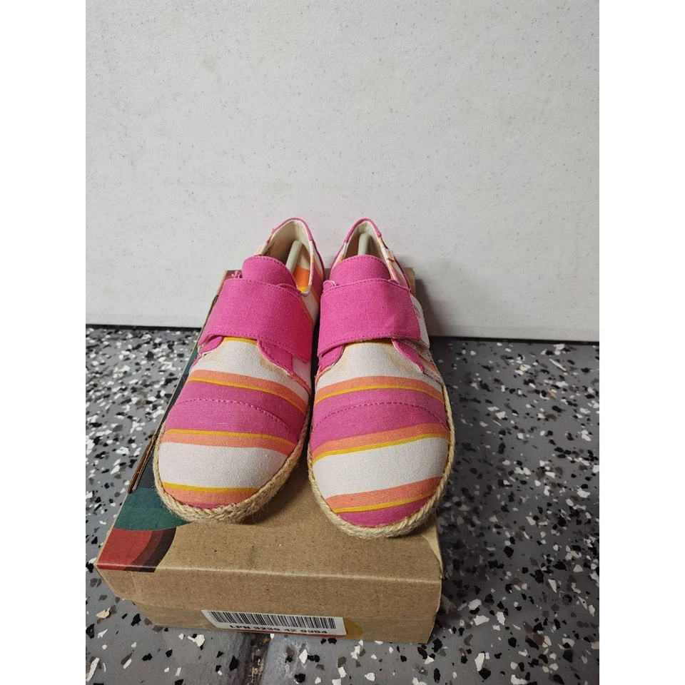 Zapatilla deportiva Umi Tala rosa naranja a rayas EU 34 US 2 UK 2 nueva alpargata gancho bucle Foto 3 de 4