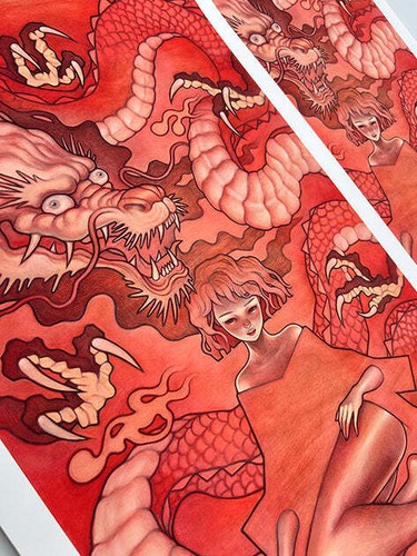 Akaku by Audrey Kawasaki SIGNED Ltd Edition x/1170 Art Print MINT Poster - Picture 2 of 3