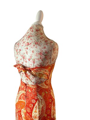Vintage Y2K Moda International Dress 6 Coral Tie Back Boned Corset Bodice  Retro | eBay