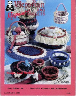 Victorian Rag Baskets Rugpoint Fabric Strip Projects Simple Coil Method 1986