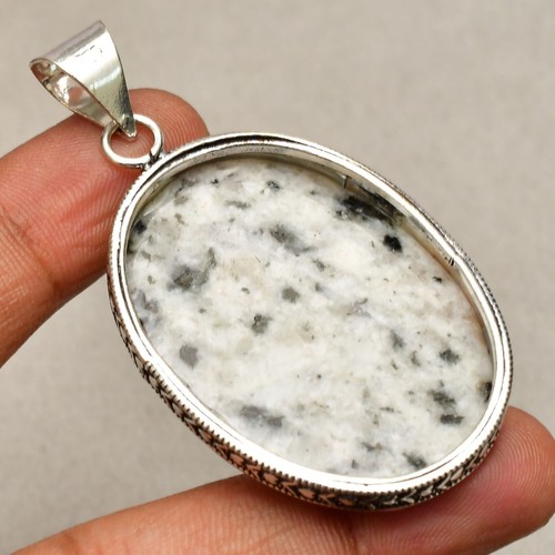 K2 Azurite Gemstone 925 Sterling Silver Handmade Jewelry Pendant 2.24" - Picture 4 of 8