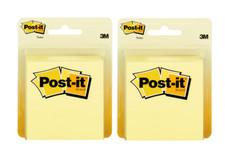 Post it Notes, 3 in x 3 in, Canary Yellow, 4 Pads 2 Pack