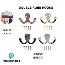 Double Coat & Robe Hooks – Bathroom or Bedroom Door Hangers with Screws