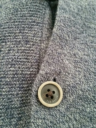 Ted Baker London Men's Cardigan 100% Cardigan. Close to new. Size 6 Blue/Grey - Picture 6 of 10
