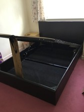 LoveLiving Prado Ottoman Storage Bed Frame Gas Lift Padded Headboard - Double
