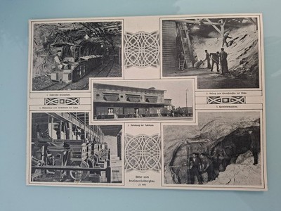Kalibergbau 1910 S/W Druck 5 Fotos / Text von 1910 Größe 24 cm x 33 cm