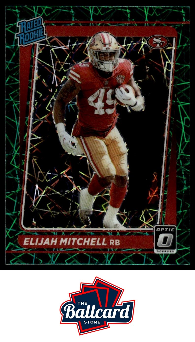 2021 Donruss Optic #291 Elijah Mitchell Green Velocity
