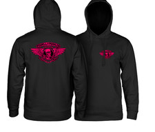 Powell Peralta Winged Ripper Hooded Sweatshirt Mid Weight Pink Blacklight Black