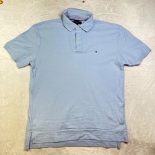 Tommy Hilfiger Polo Shirt Men's Blue Short Sleeve Sports Golf Classic - Large