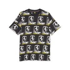 PUMA Scuderia Ferrari Race All Over Print Crew Neck Short Sleeve T-Shirt Mens Si