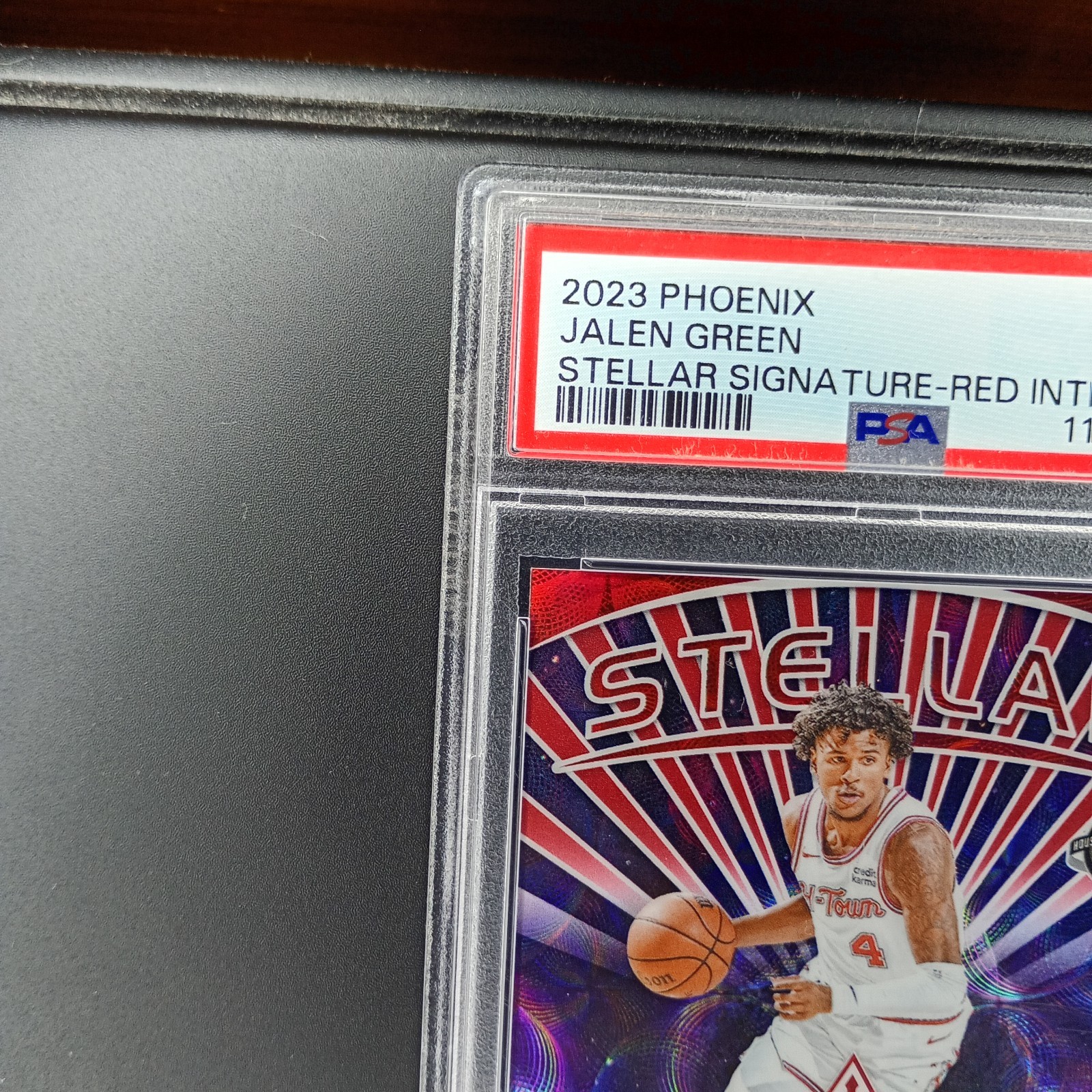 2023-24 Panini Jalen Green #SSJGR Stellar Signature Red Choice /25 PSA 10 view 4