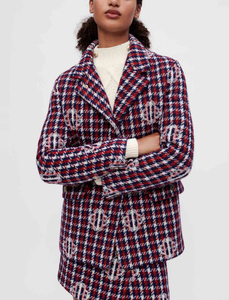 Maje Damen Weste Karo-Jacquard Wollmischung Mehrfarbig Gr. 36 S MFPVE00418-image