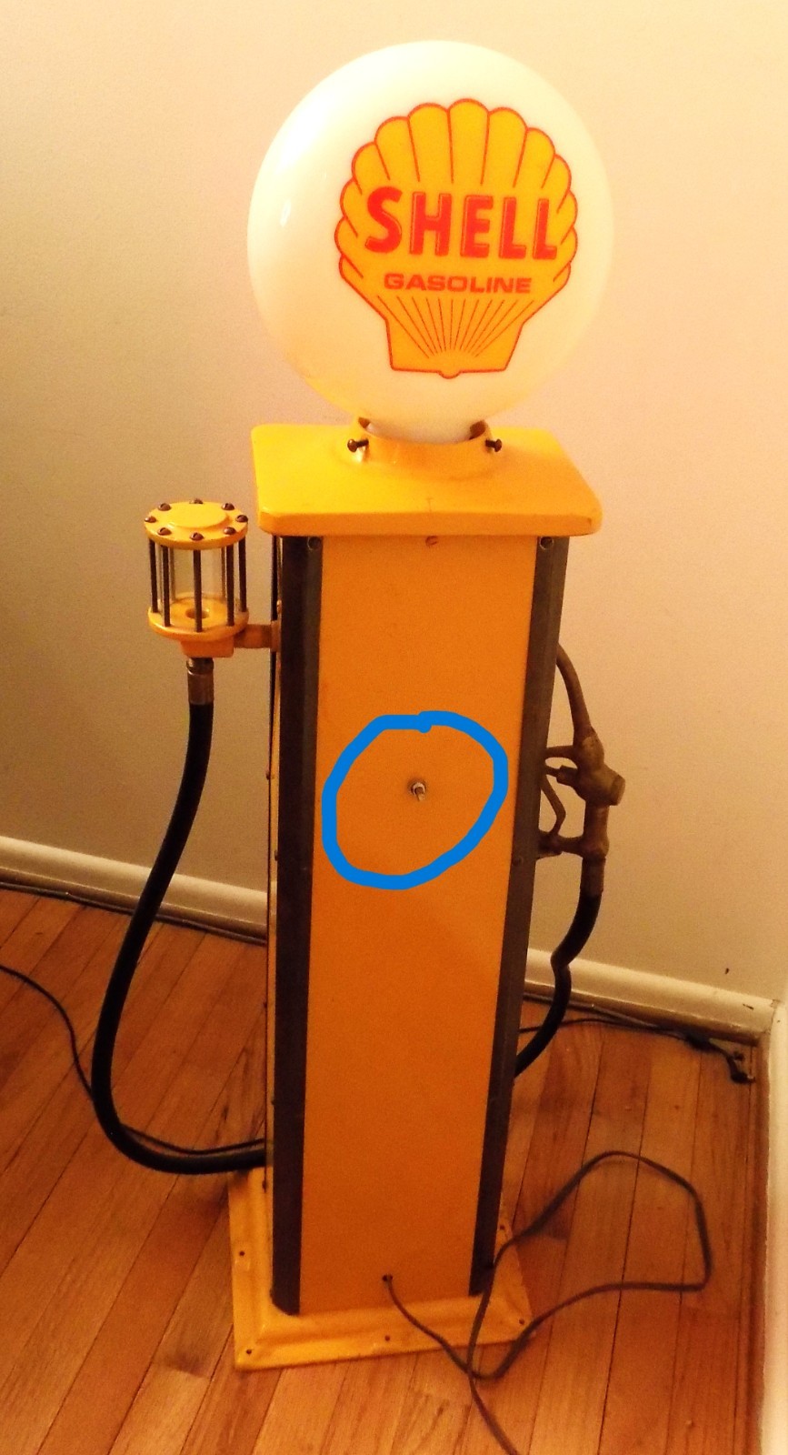 Rare! Vintage Shell Gas Pump W/clock and light - Good Condition - 42 ...