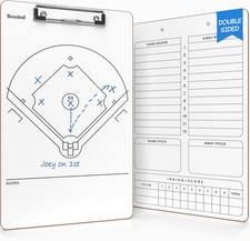 Baseball Dry Erase Board for Coaches 15X9 Inch Double Sided Baseball Lineup Boar