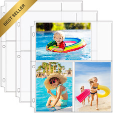 MaxGear 30 Pack 4x6 Photo Sleeves for 3 Ring Binder Heavy-Duty Page Protectors